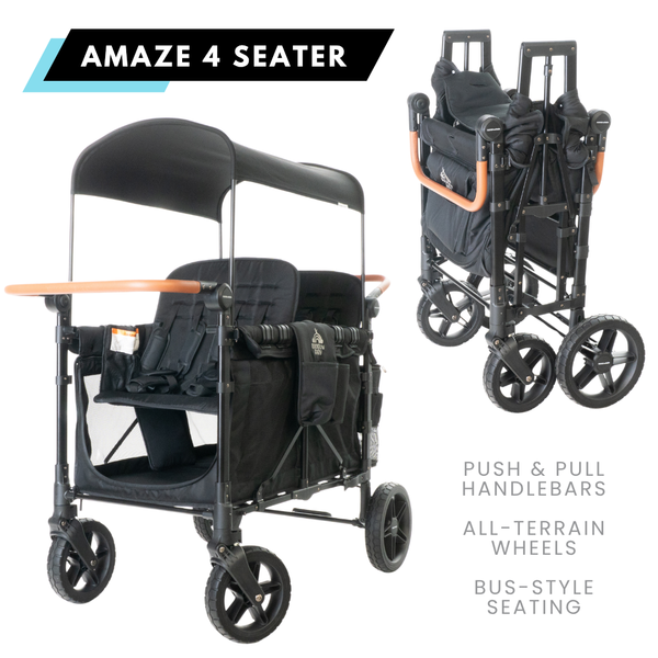 FINAL SALE : RB4 Amaze 4-Seater Stroller Wagon (Onyx Black)